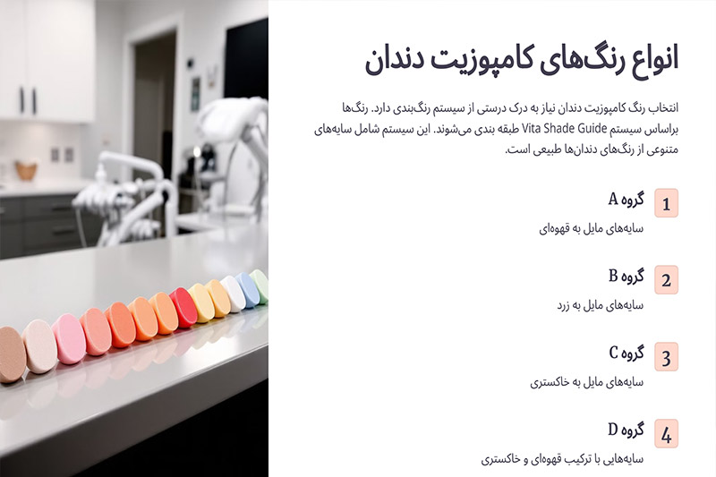 انواع-رنگهای-کامپوزیت-دندان