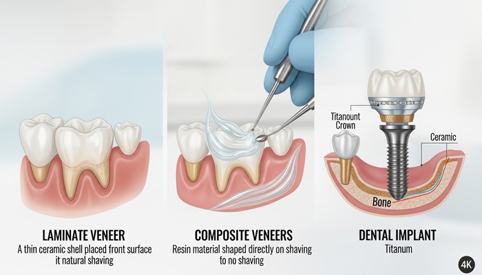 تفاوت لمینت و کامپوزیت و ایمپلنت